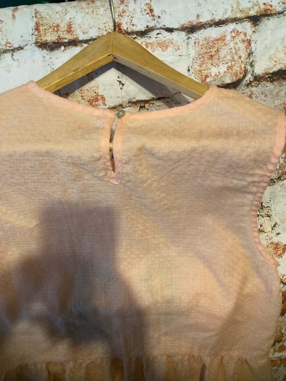 entro Peach Embroidered Lace-Trim Peplum Tunic - Picture 12 of 12